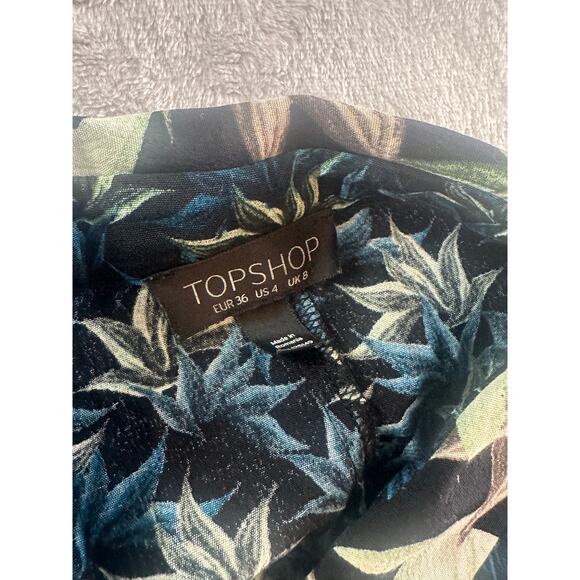 Topshop Floral Zippered Thin Jacket - Size 4 - Picture 4 of 5